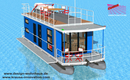 Hausboot Ansichten Bug-Steuerbord Ansicht