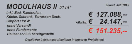 Preise Modulhaus II Preise Modulhaus II